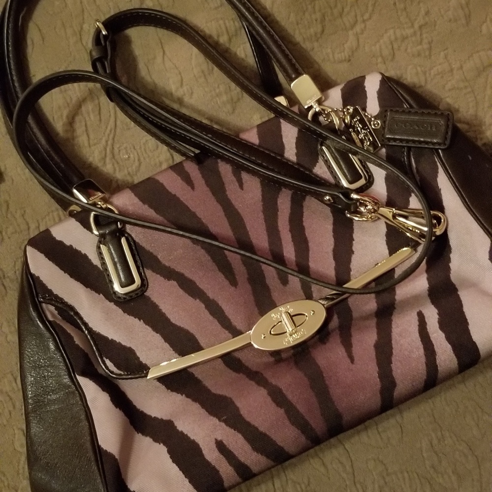 Coach Zebra Print Satchel Bag
